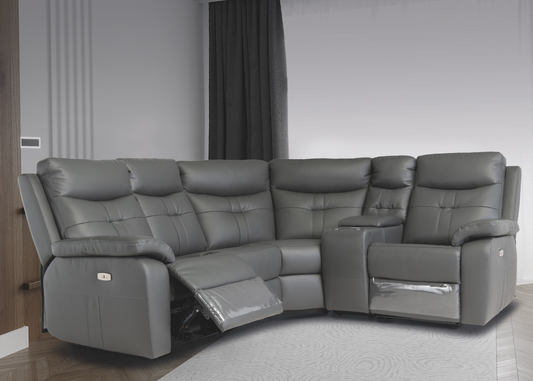 Emily Charcoal Electric Reclining Corner Sofa