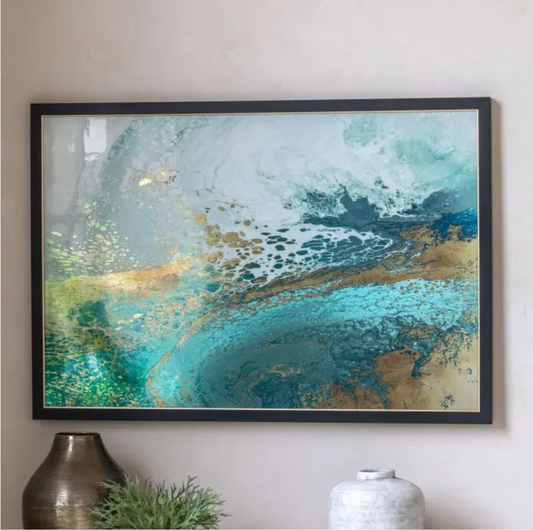 Aqua Framed Canvas