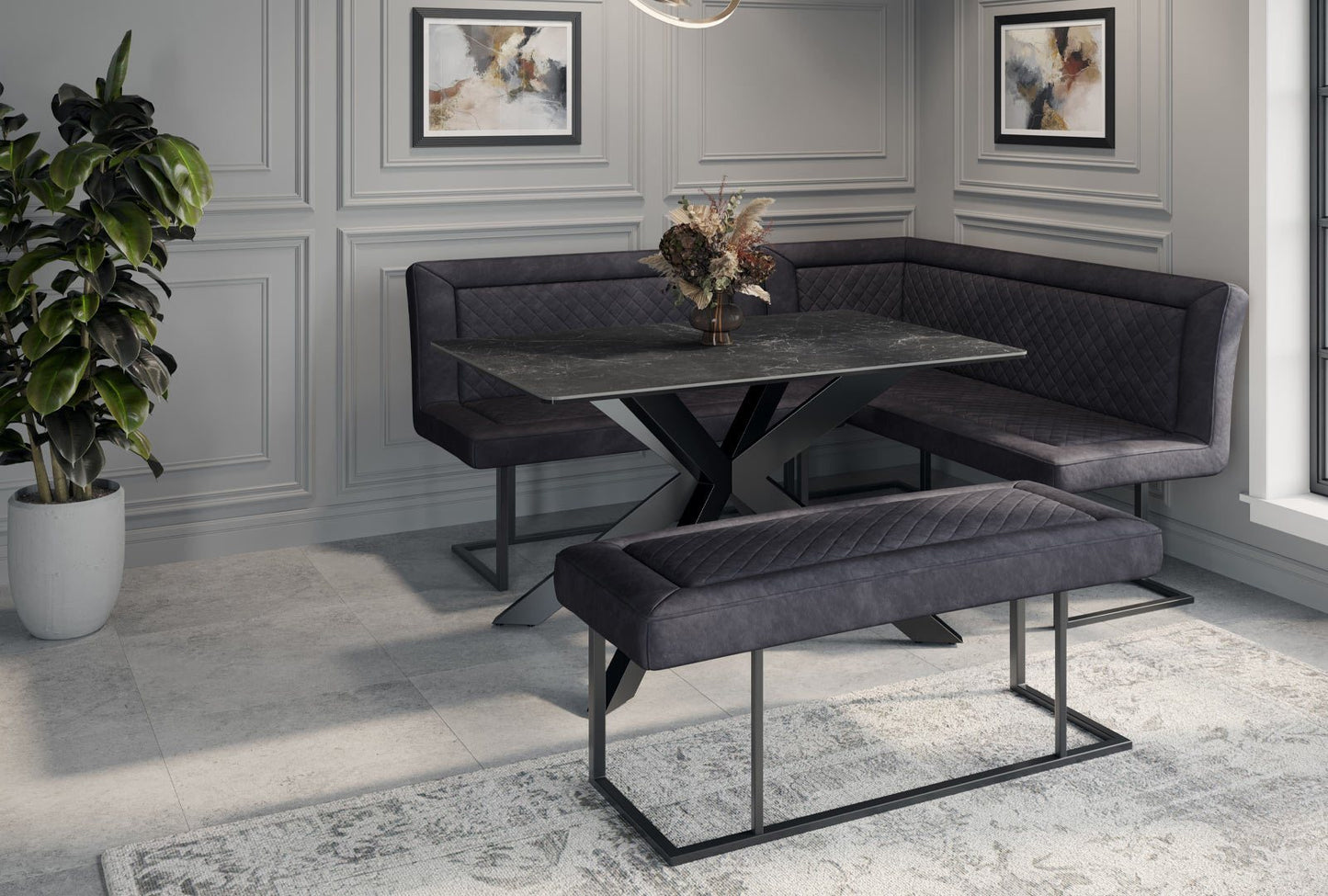 Apollo Corner Bench Set with Dining Table
