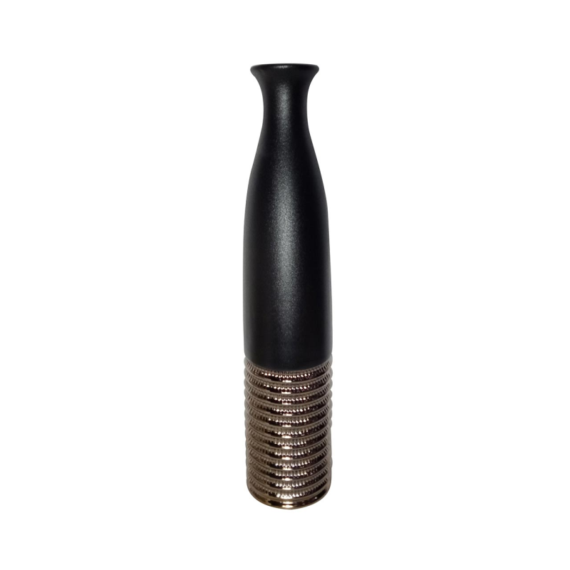 Medium Black and Bronze Floor Vase