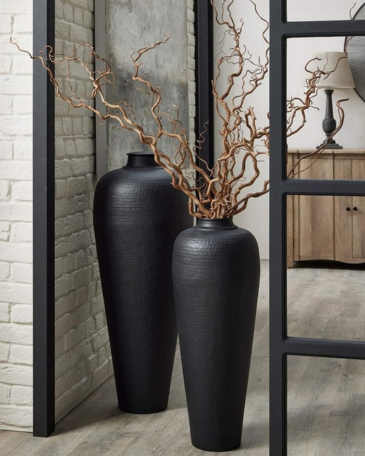 Large Matt Black Floor Vase