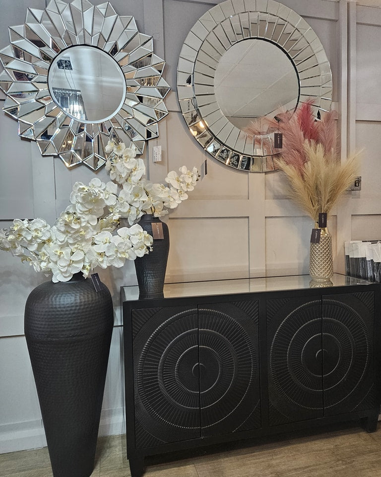 Large Matt Black Floor Vase