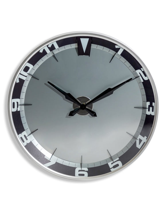 Large Brushed Steel Clock