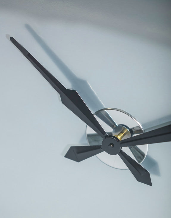 Large Brushed Steel Clock