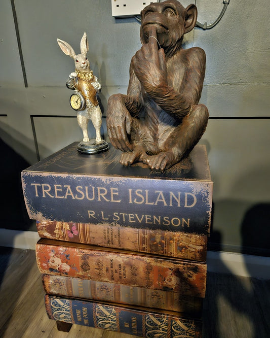 Antiqued Stacked Children's Book Side Cabinet