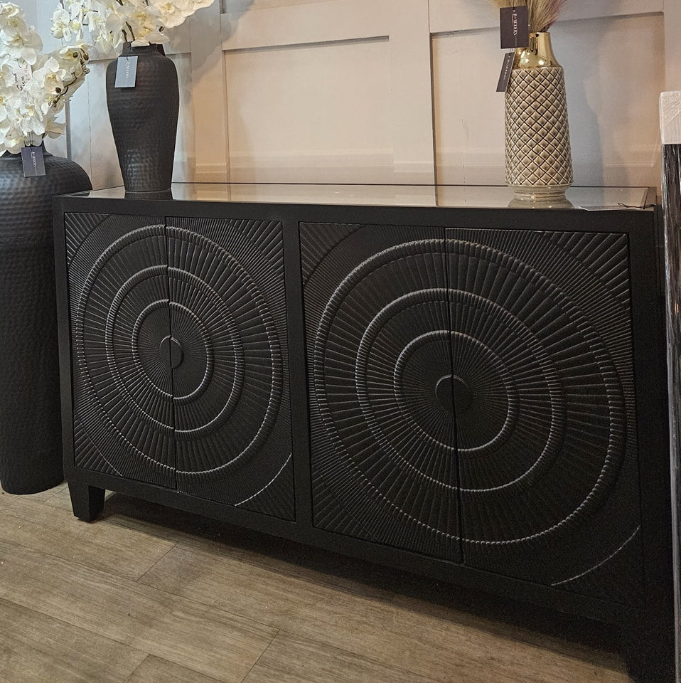 Swirl Black Large Sideboard
