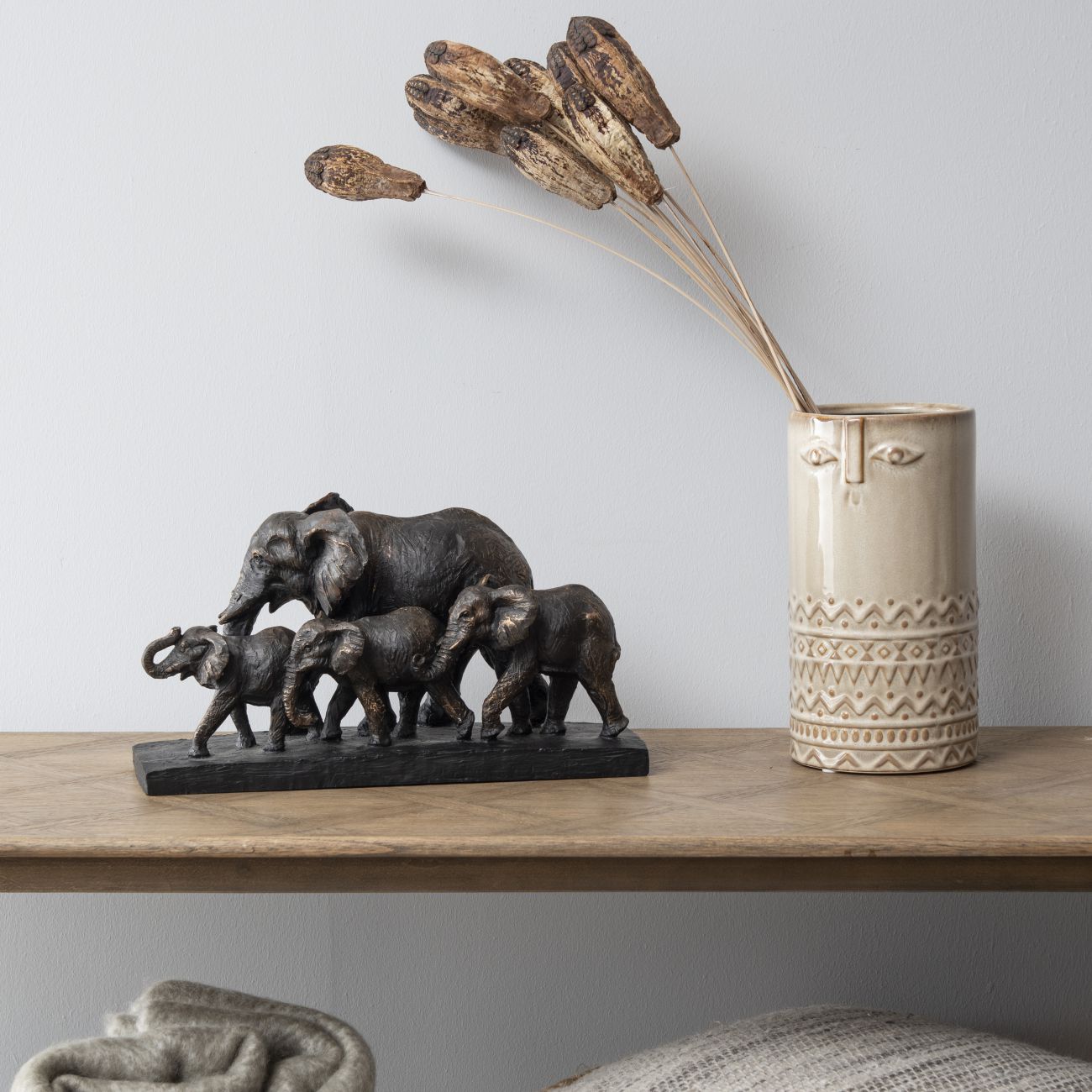 Antique Bronze Parade Of Elephants Sculpture