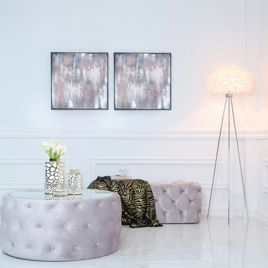White Goose Feather Floor Lamp