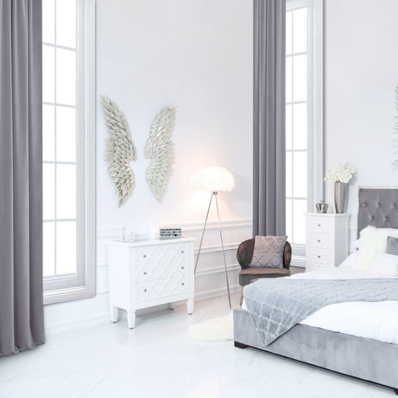White Goose Feather Floor Lamp