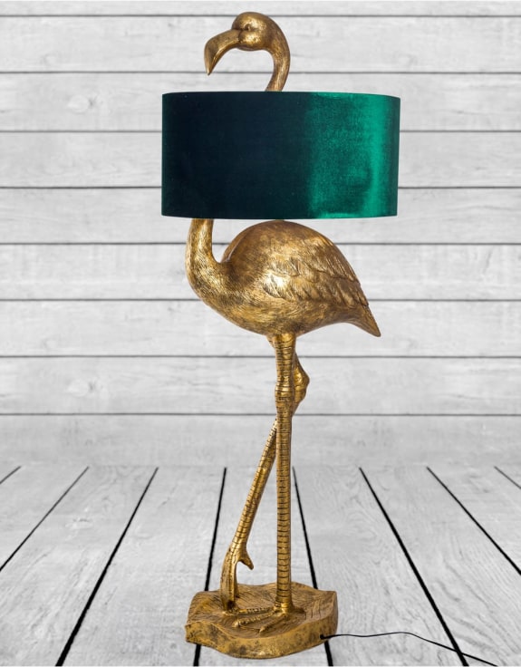 Antique Gold Flamingo Floor Lamp