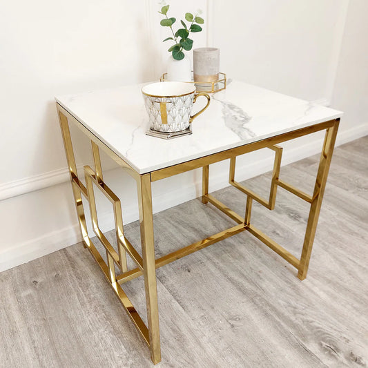 Geo Gold Lamp Table