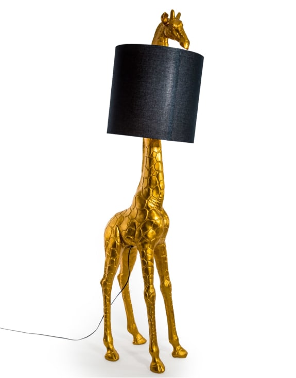 Antique Gold Giraffe Floor Lamp