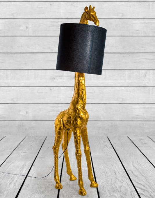 Antique Gold Giraffe Floor Lamp