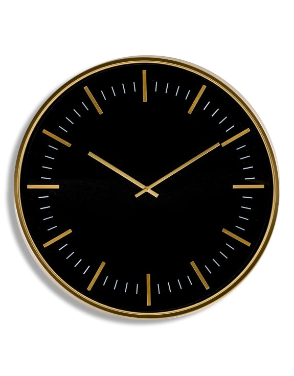 Large Black and Gold Classic Wall Clock