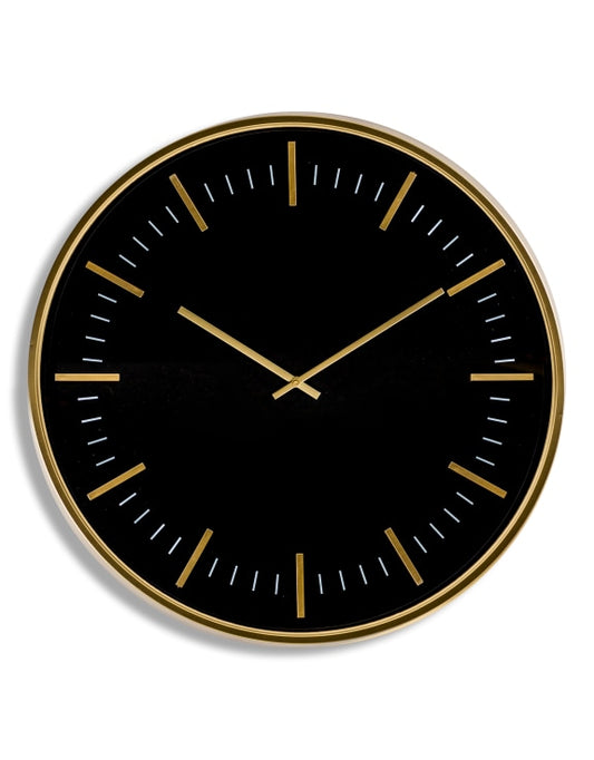 Large Black and Gold Classic Wall Clock