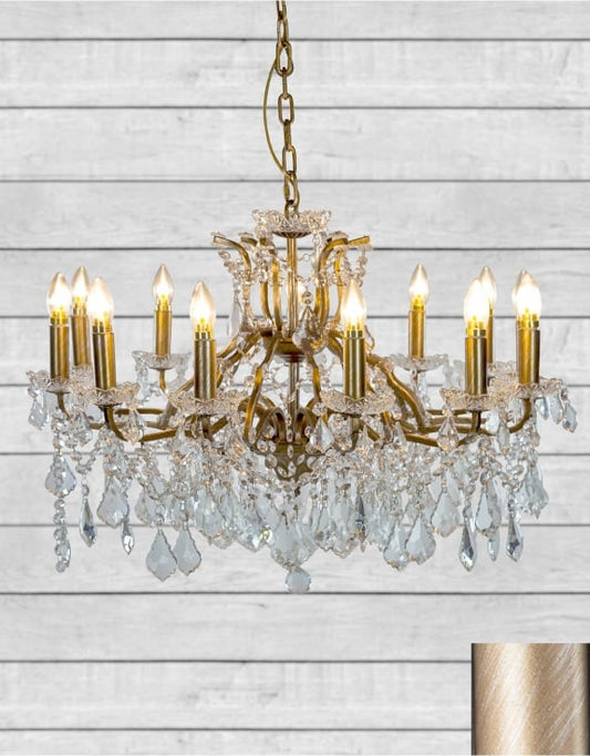12 Arm Shallow Gold Chandelier