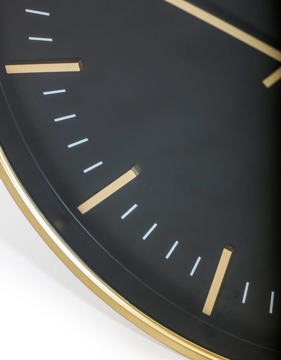 Large Black and Gold Classic Wall Clock