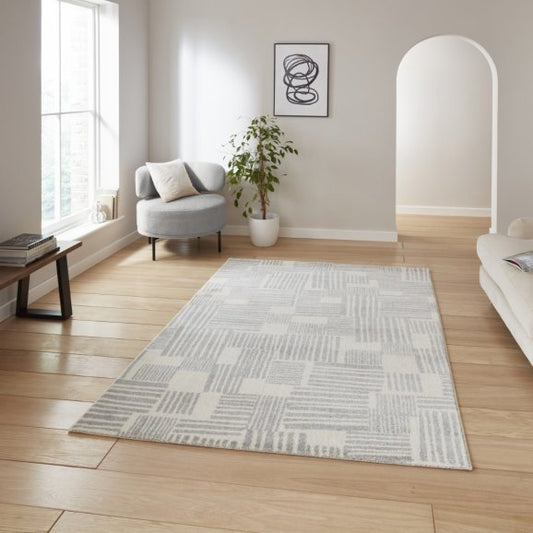 Lansfield Grey Blocks Rug