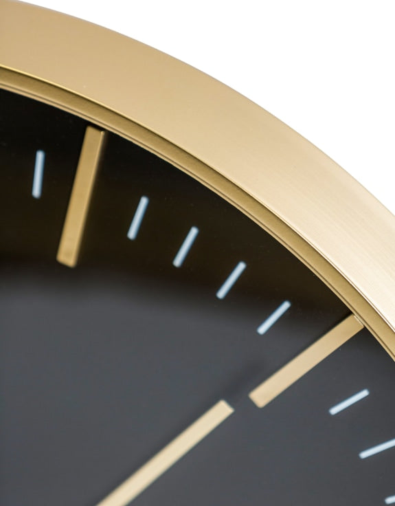 Large Black and Gold Classic Wall Clock