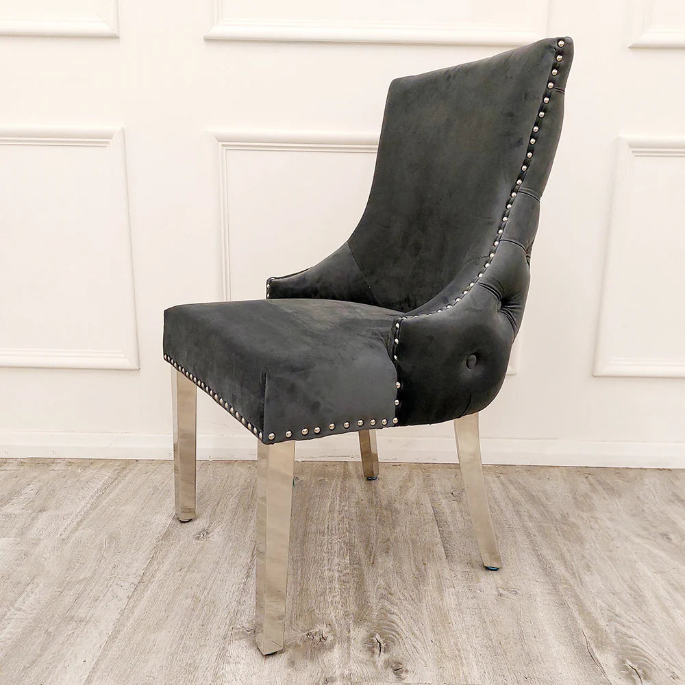 Pair of Kelcey Chairs Dark Grey