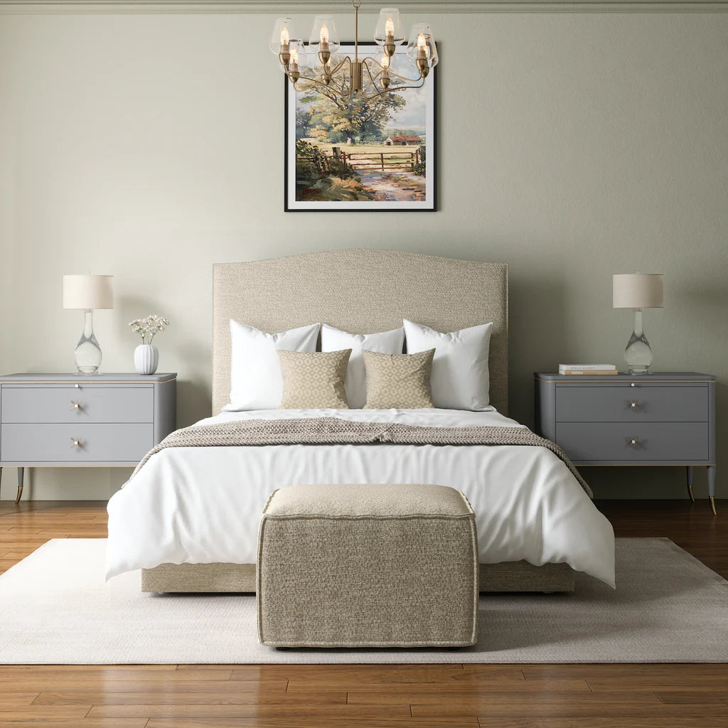 Lorenzo Ottoman Bedframe Stone