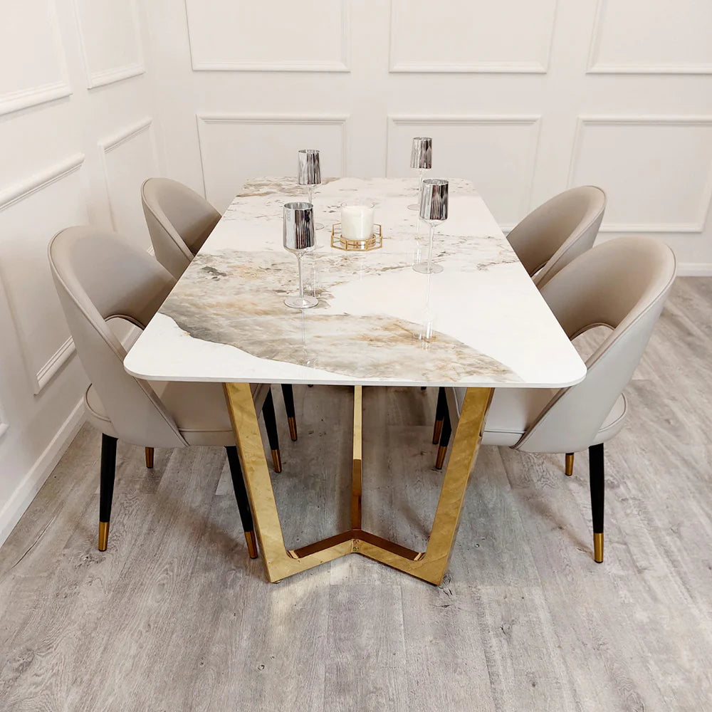Lucy 1.8 Dining Table and Ami Dining Chairs