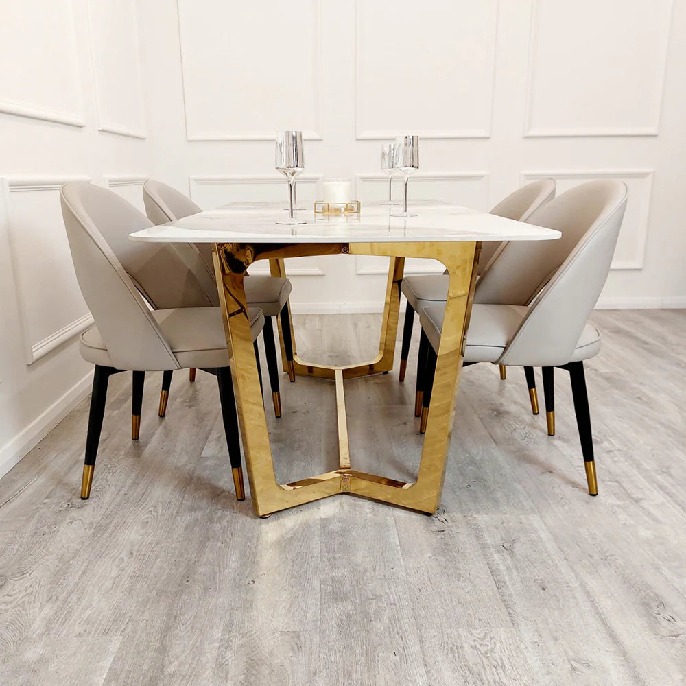 Lucy 1.8 Dining Table and Ami Dining Chairs