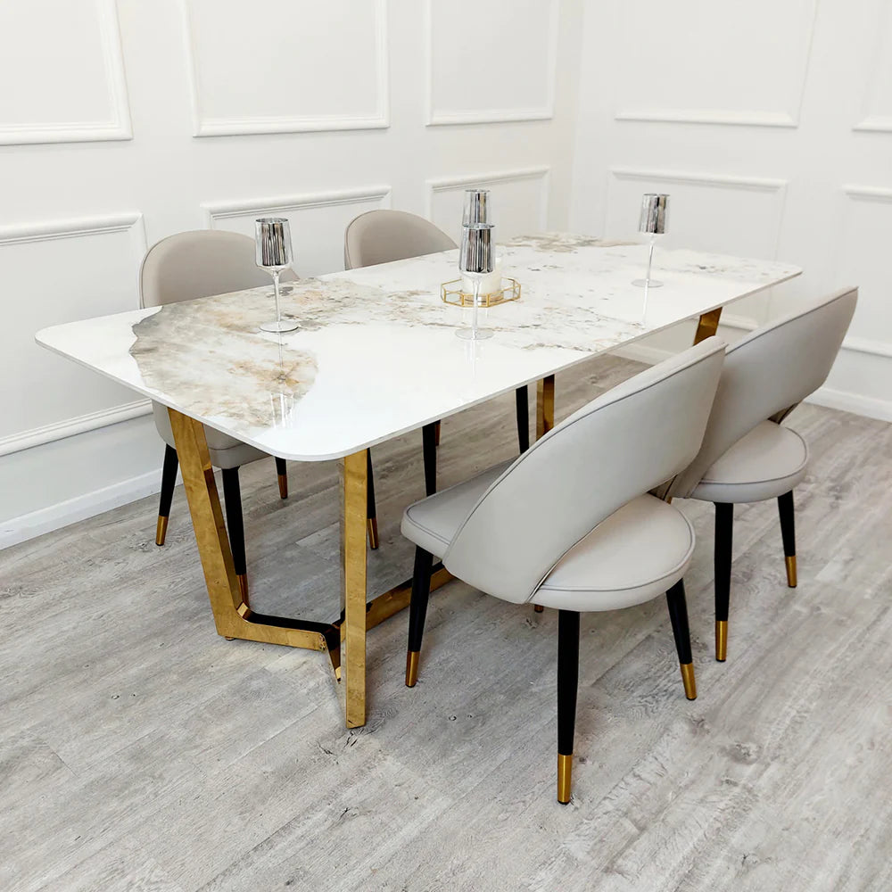 Lucy 1.8 Dining Table and Ami Dining Chairs