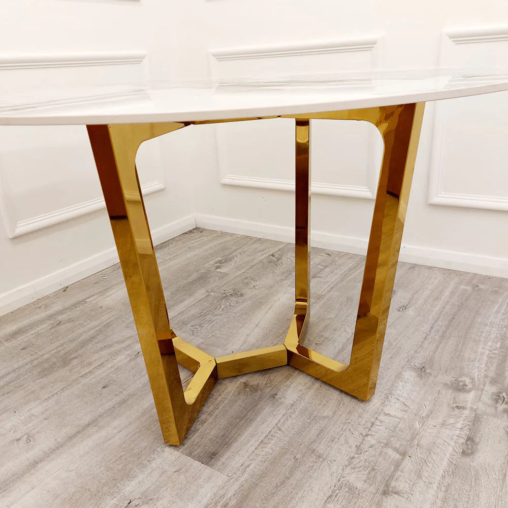 Lucy Round Dining Table and 4 Luca Chairs