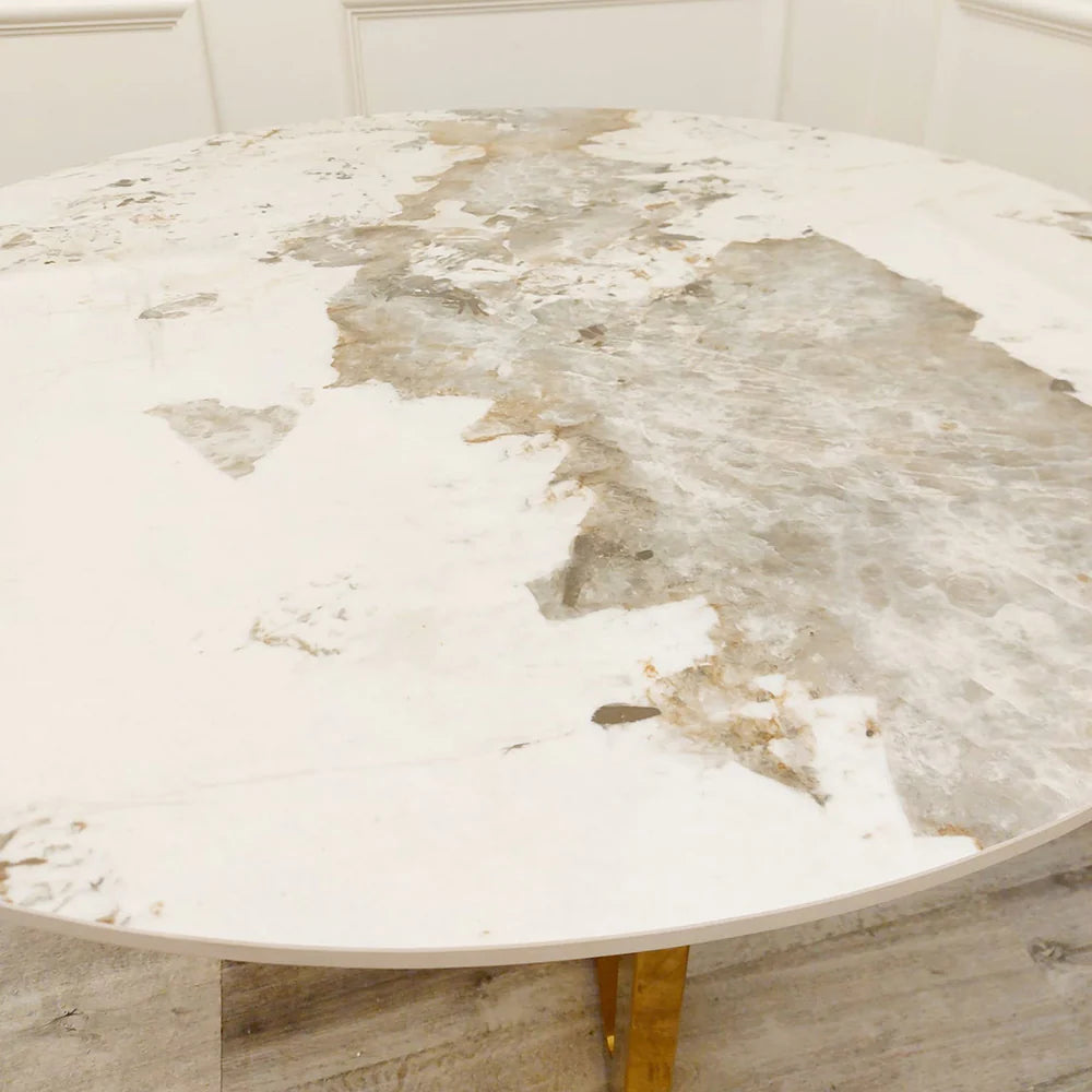 Lucy Round Dining Table and 4 Luca Chairs