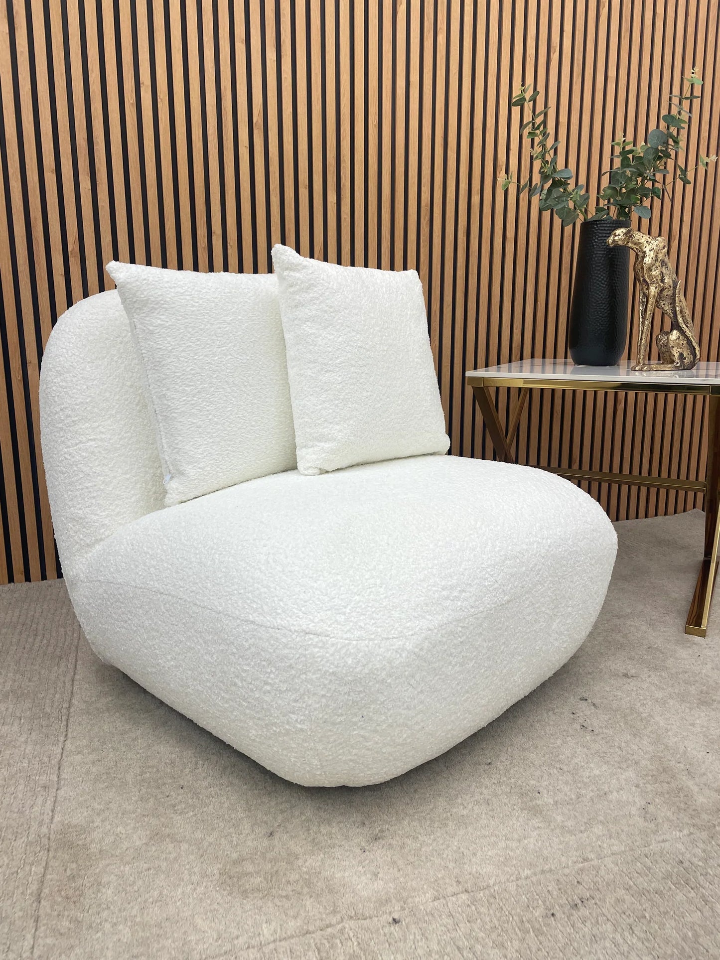Paris Boucle Swivel Accent Chair
