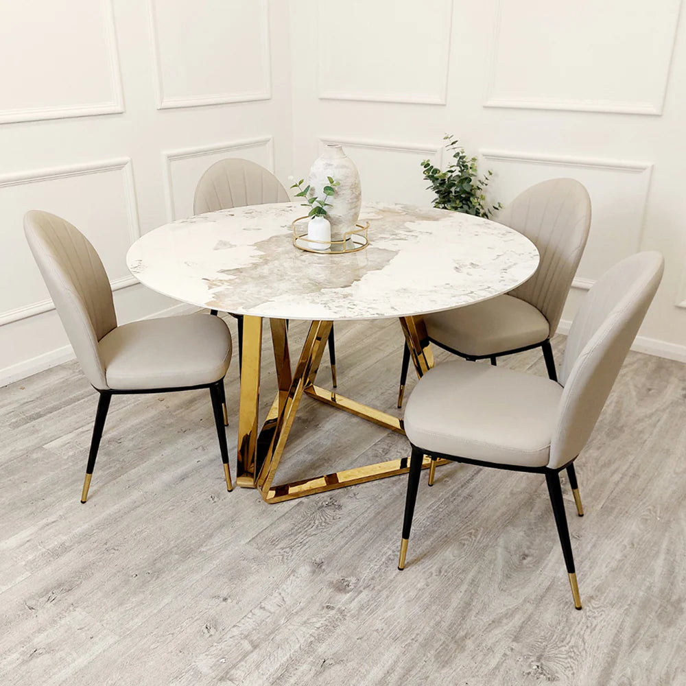 Nevo Dining Table and 4 Elsa Chairs