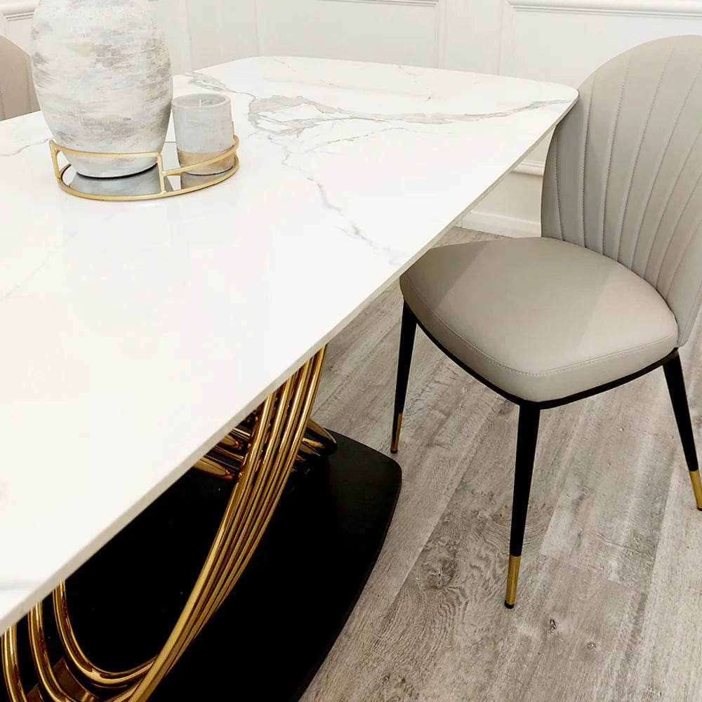 Ariel Dining Table and 4 Elsa Chairs