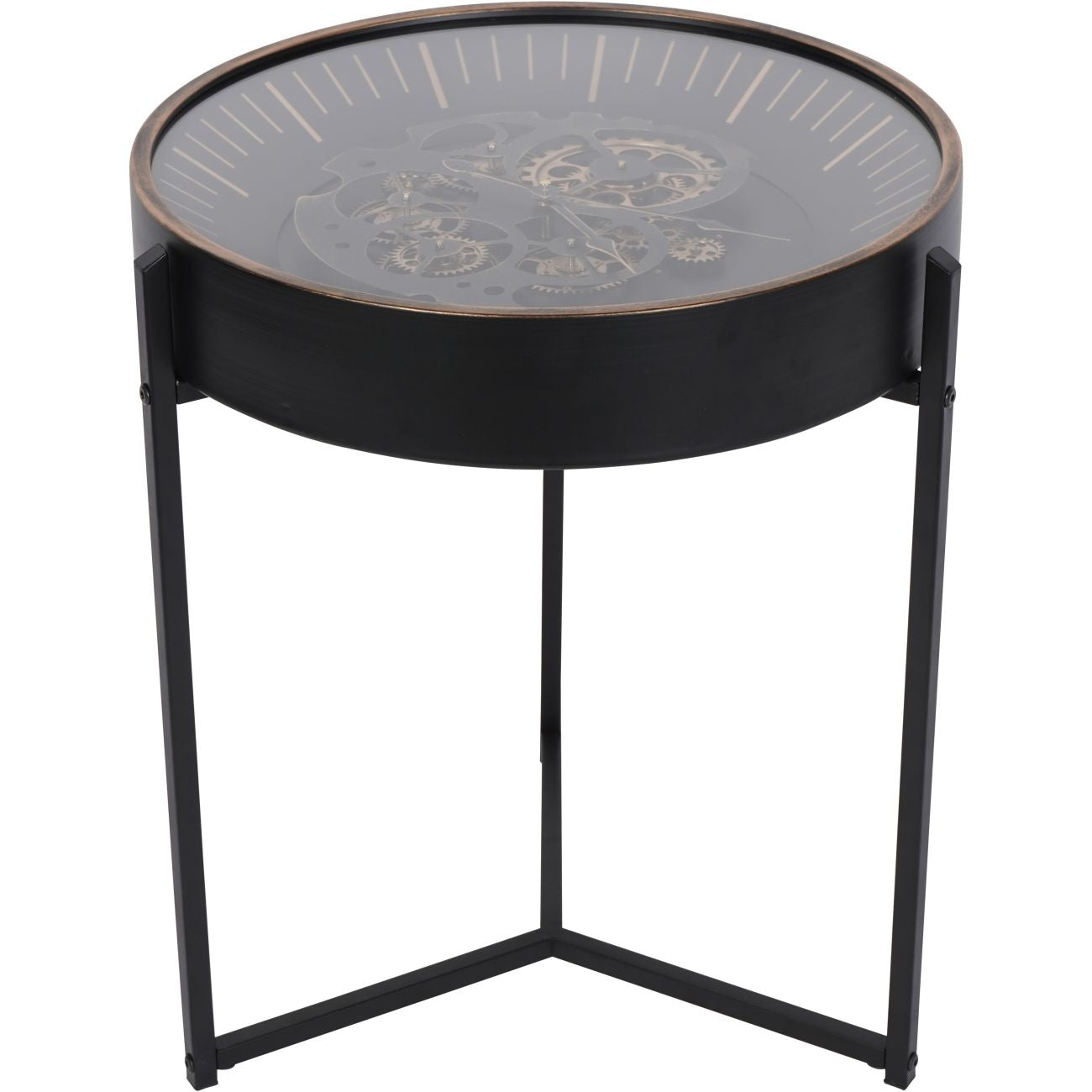 Royal Cog Clock Side Table Black/Gold