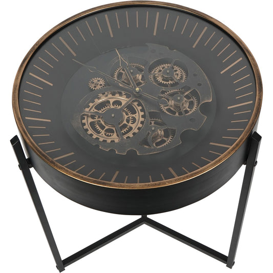 Royal Cog Clock Side Table Black/Gold