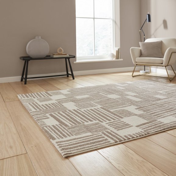 Lansfield Beige Blocks Rug