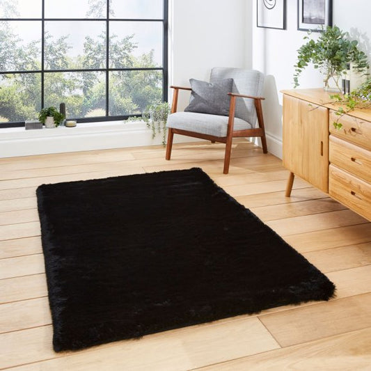 Super Fur Rug Black