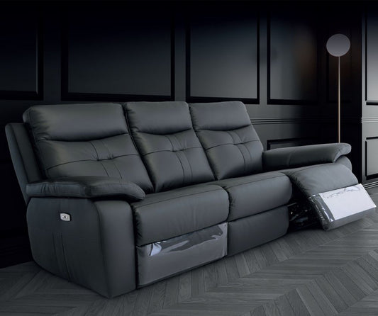 Emily Charcoal Electric Reclining Sofa Collection