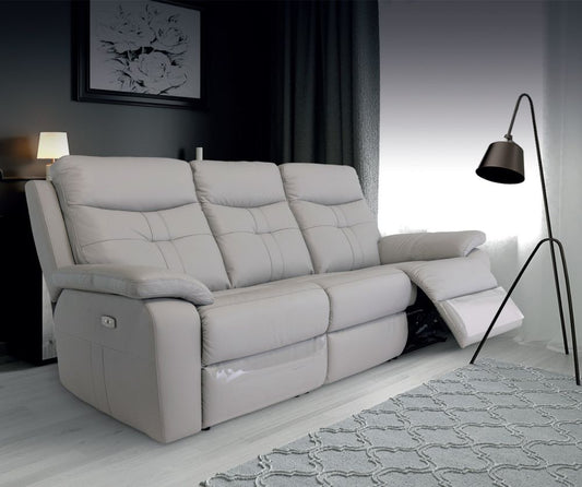 Emily Light Grey Electric Reclining Sofa Collection
